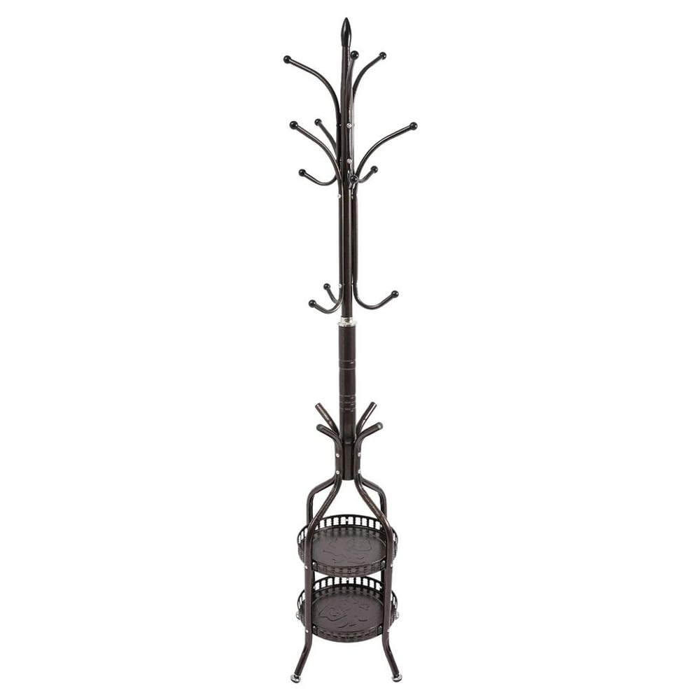 Freestanding Coat Rack Stand With Hat Bag Hooks And Space Saving Storage 1