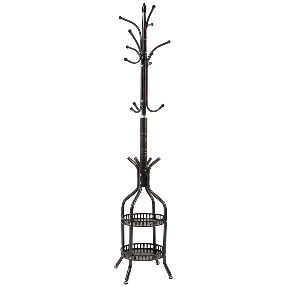 Freestanding Coat Rack Stand With Hat Bag Hooks And Space Saving Storage 3