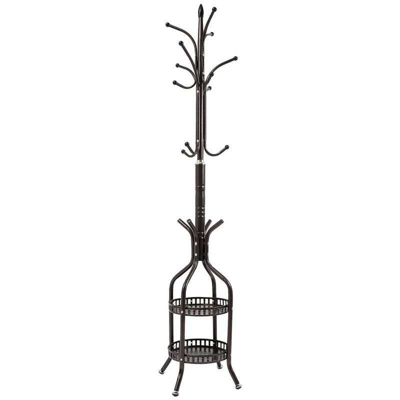 Freestanding Coat Rack Stand With Hat Bag Hooks And Space Saving Storage 3