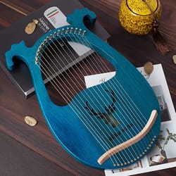 string lyre harp solid mahogany beginner harp with tuning wrench
