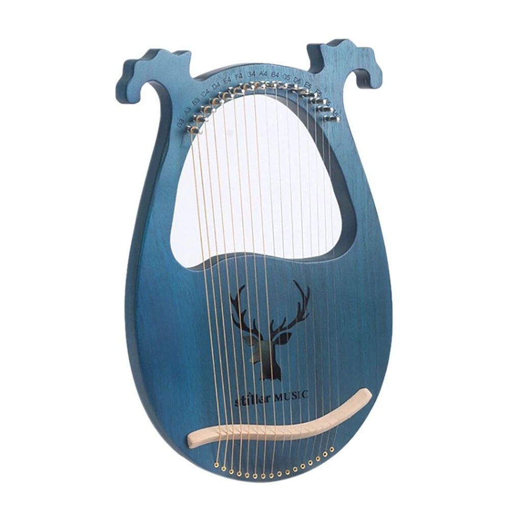 String Lyre Harp Solid Mahogany Beginner Harp With Tuning Wrench 3