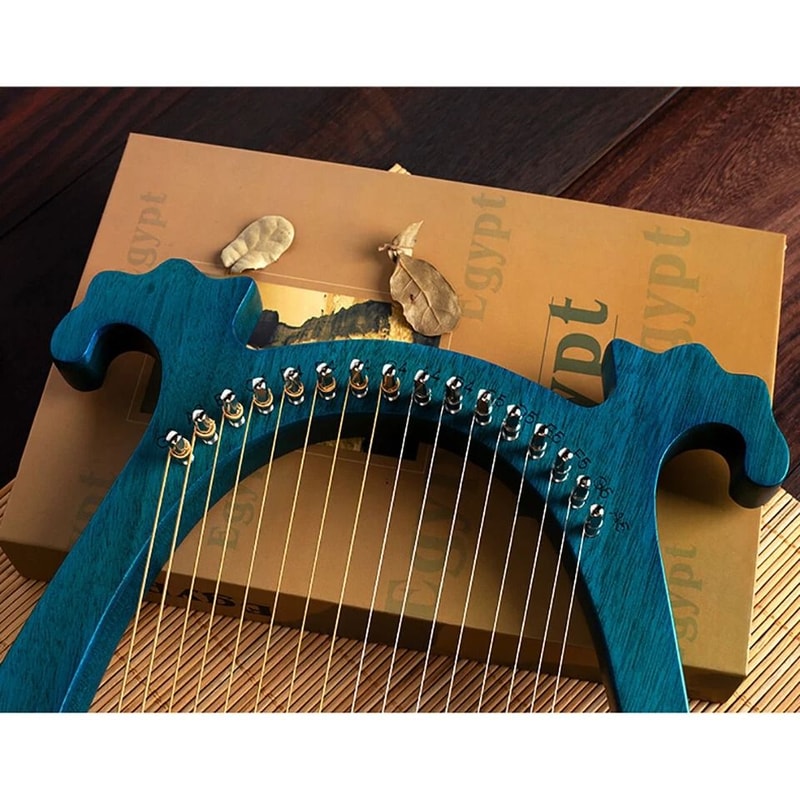 String Lyre Harp Solid Mahogany Beginner Harp With Tuning Wrench 4