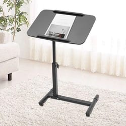 adjustable mobile standing desk rolling laptop table for bedside work