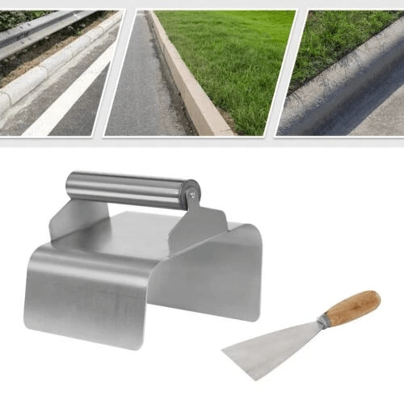 Concrete Curb Trowel Edger With Putty Knife For Landscape Curbing 1