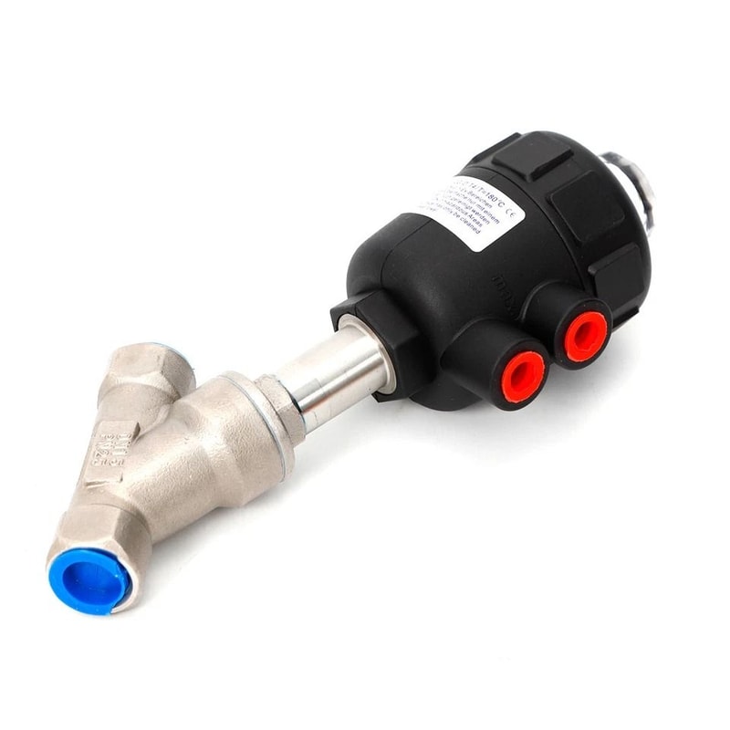 Stainless Steel Pneumatic Angle Seat Valve For High Flow Control 2