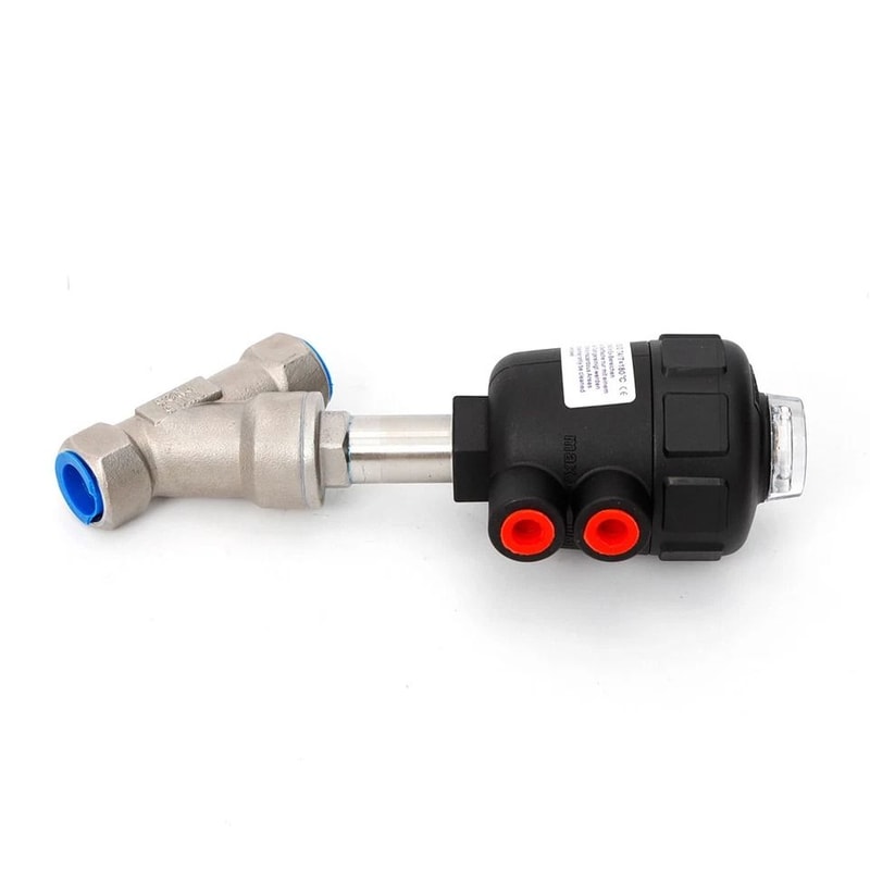 Stainless Steel Pneumatic Angle Seat Valve For High Flow Control 4