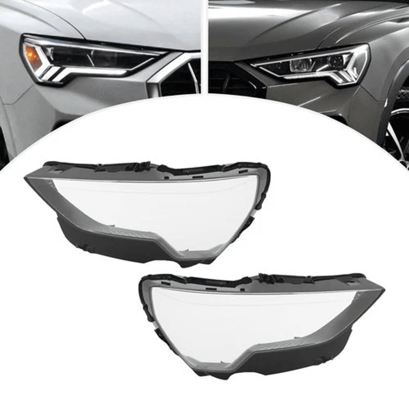 Audi Headlight Lens Cover Pair For Front Left And Right 1