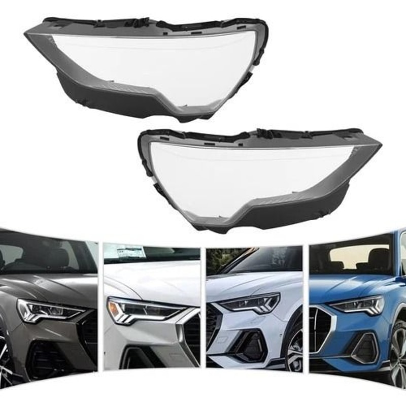 Audi Headlight Lens Cover Pair For Front Left And Right 2