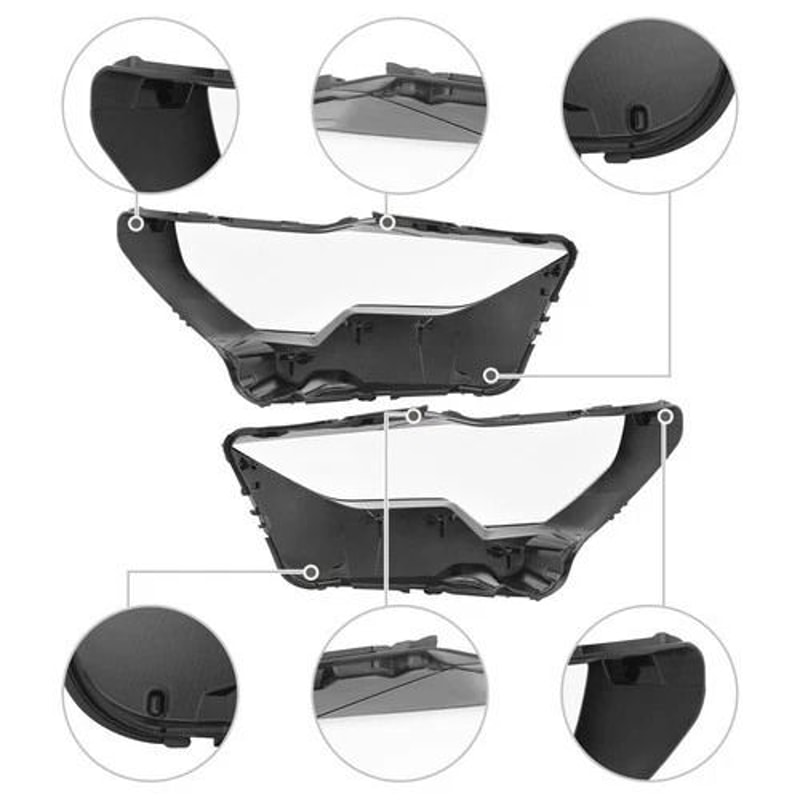 Audi Headlight Lens Cover Pair For Front Left And Right 7