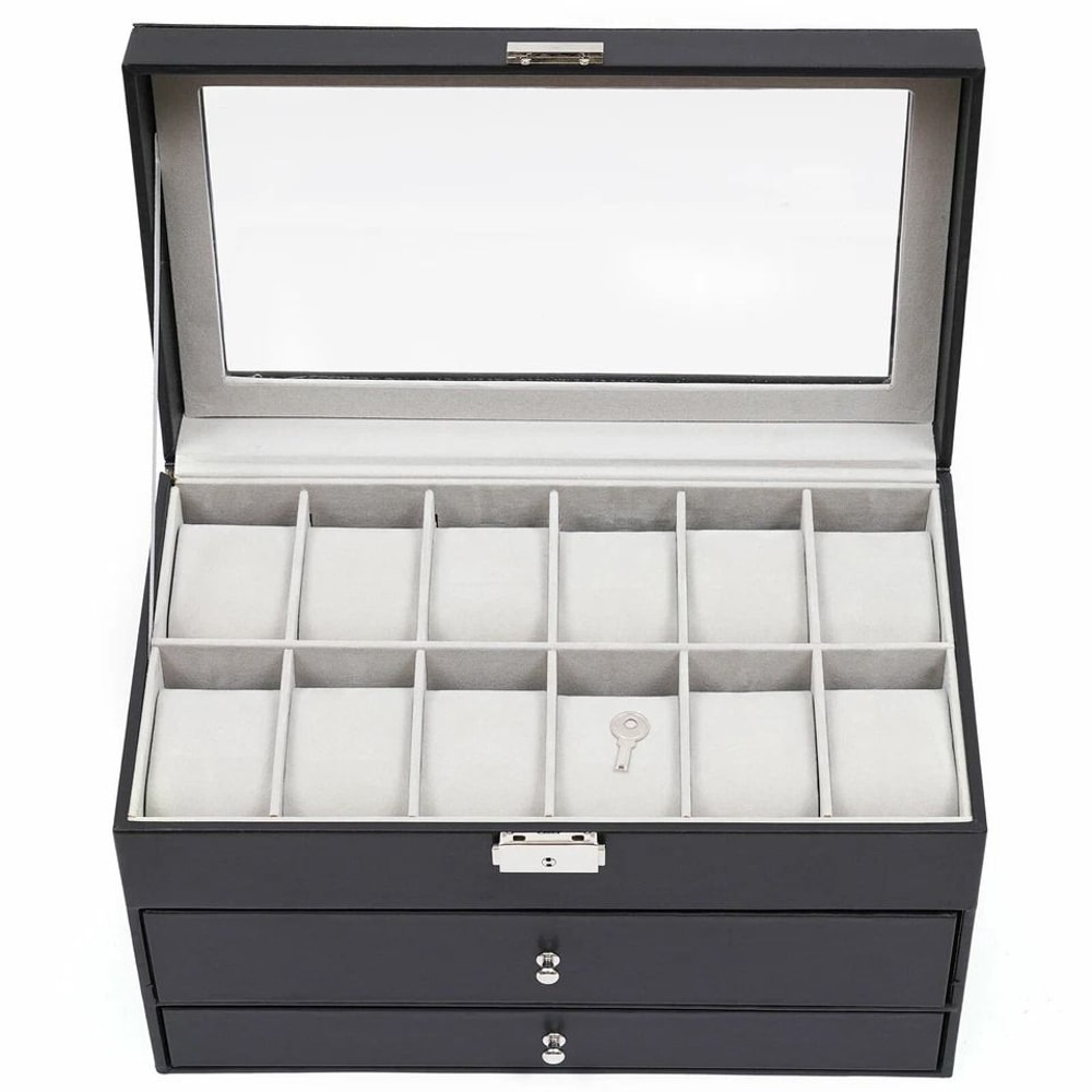 Watch Box With Slot Jewelry Organizer And Sunglass Storage Case 4