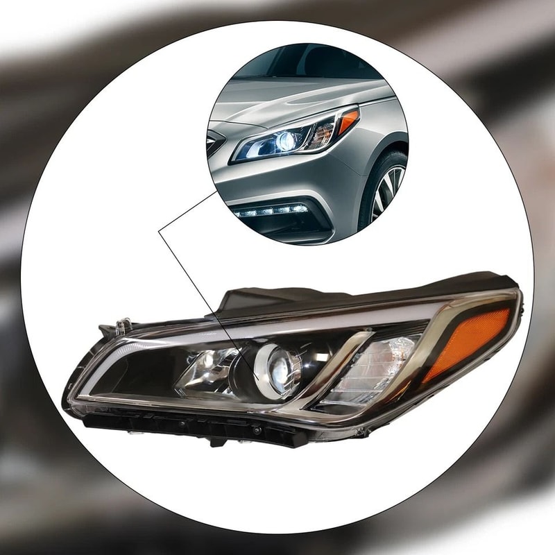 Hyundai Sonata Left Headlight Assembly Driver Side Replacement Headlamp 9