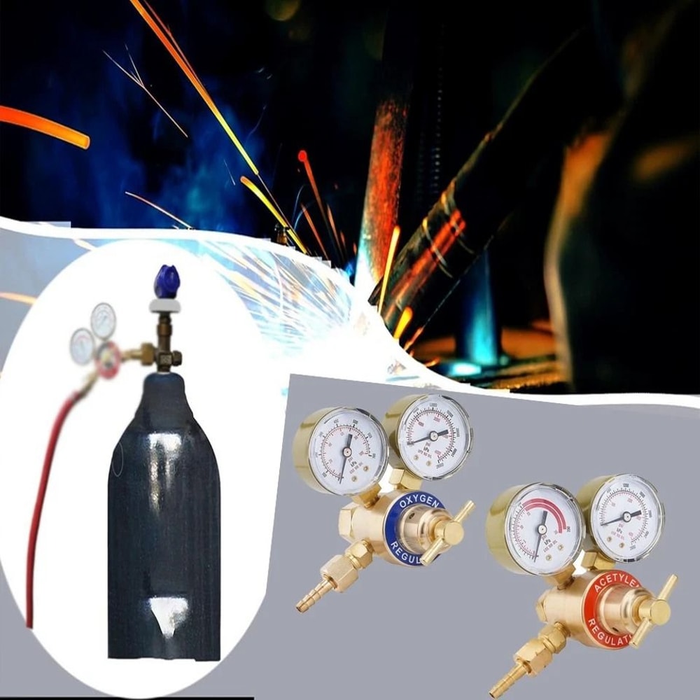 Oxygen Acetylene Regulator Set Dual Gauge Welding Gas Regulators 1