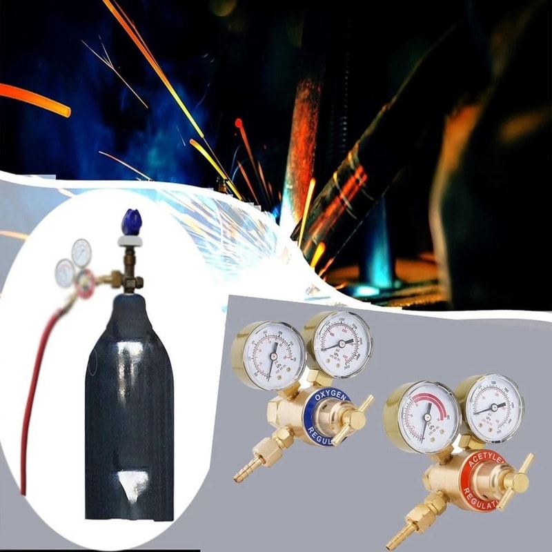 Oxygen Acetylene Regulator Set Dual Gauge Welding Gas Regulators 1