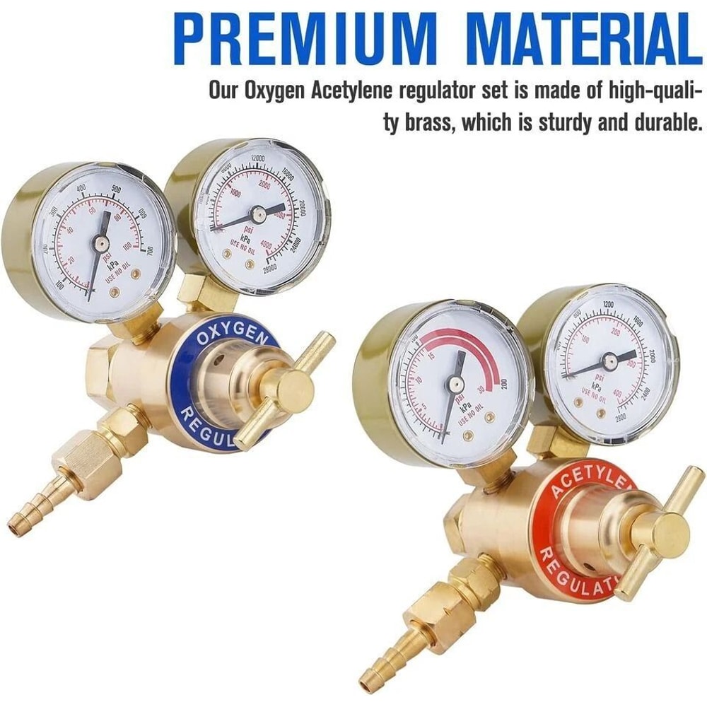 Oxygen Acetylene Regulator Set Dual Gauge Welding Gas Regulators 7