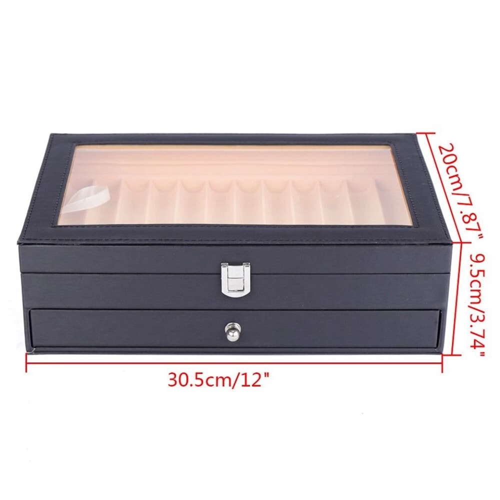 Leather Fountain Pen Display Case And Organizer Box 1
