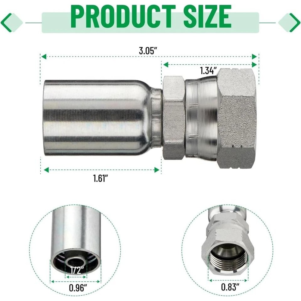 Premium Hydraulic Hose Fittings Female Swivel Crimp Connectors 2