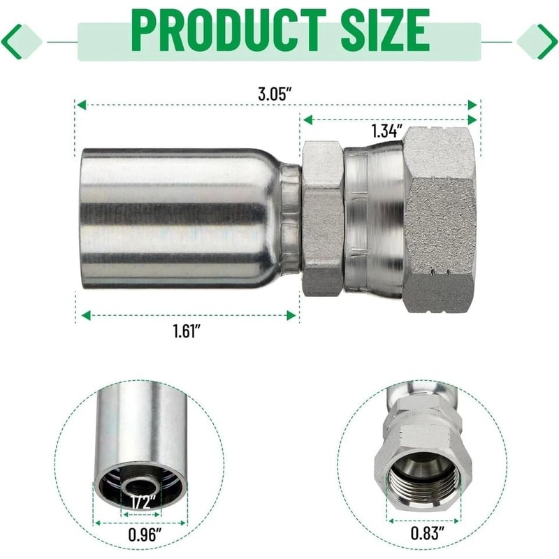 Premium Hydraulic Hose Fittings Female Swivel Crimp Connectors 2