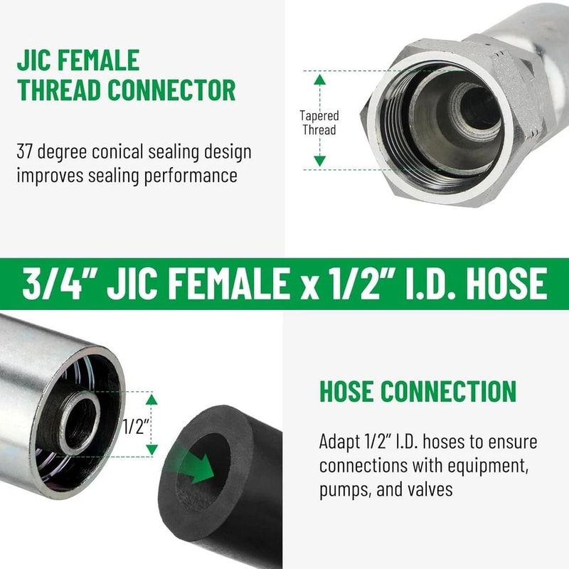Premium Hydraulic Hose Fittings Female Swivel Crimp Connectors 3