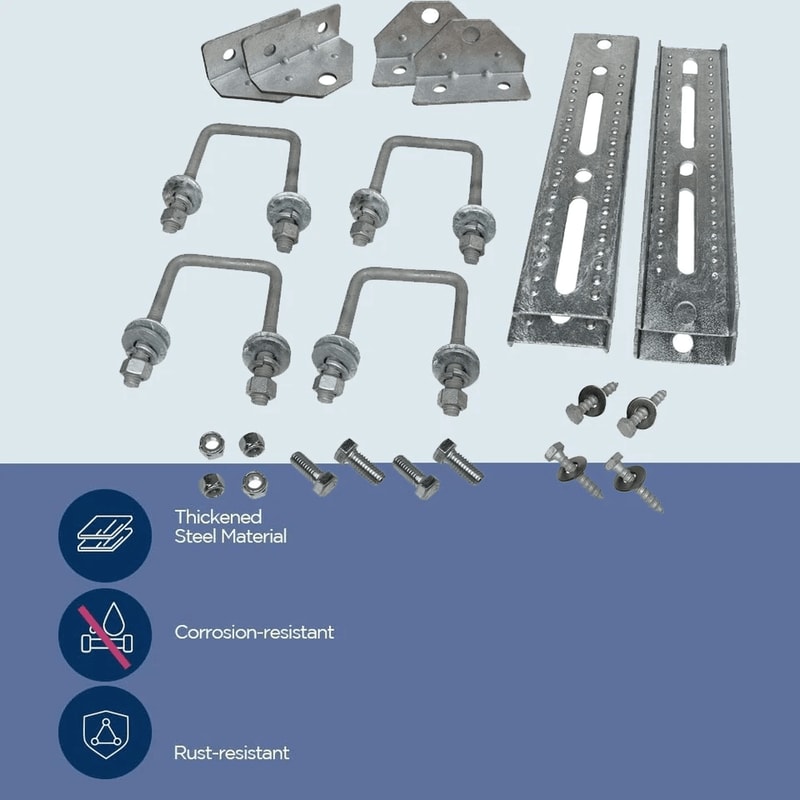 Galvanized Swivel Boat Trailer Bunk Bracket Kit For Crossmembers 1