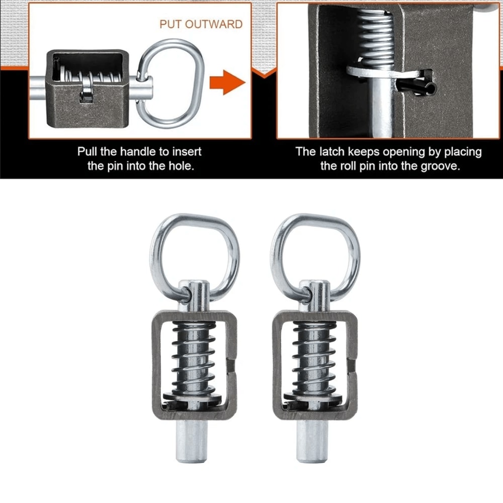 Heavy Duty Spring Pin Latch Lock Assembly Spring Loaded Latch Pin Metal Trailer Hardware 1