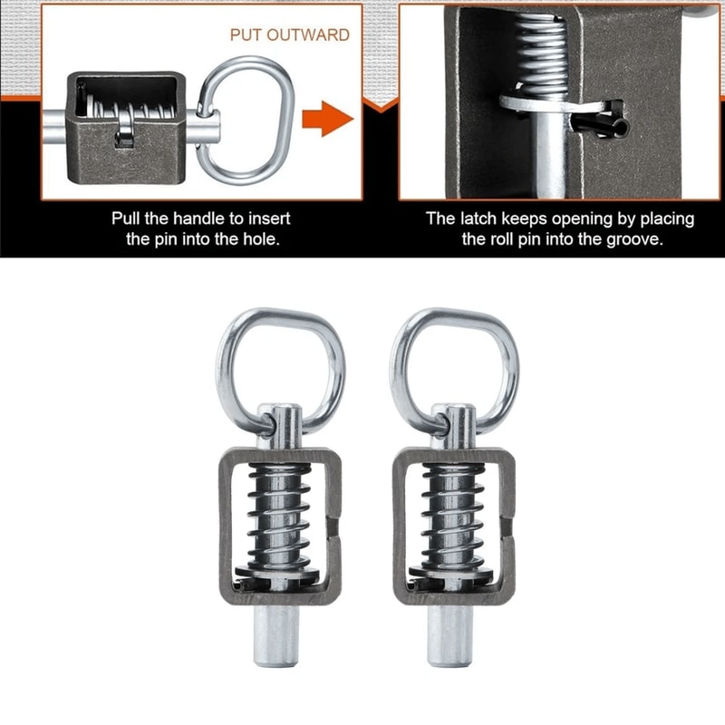 Heavy Duty Spring Pin Latch Lock Assembly Spring Loaded Latch Pin Metal Trailer Hardware 1