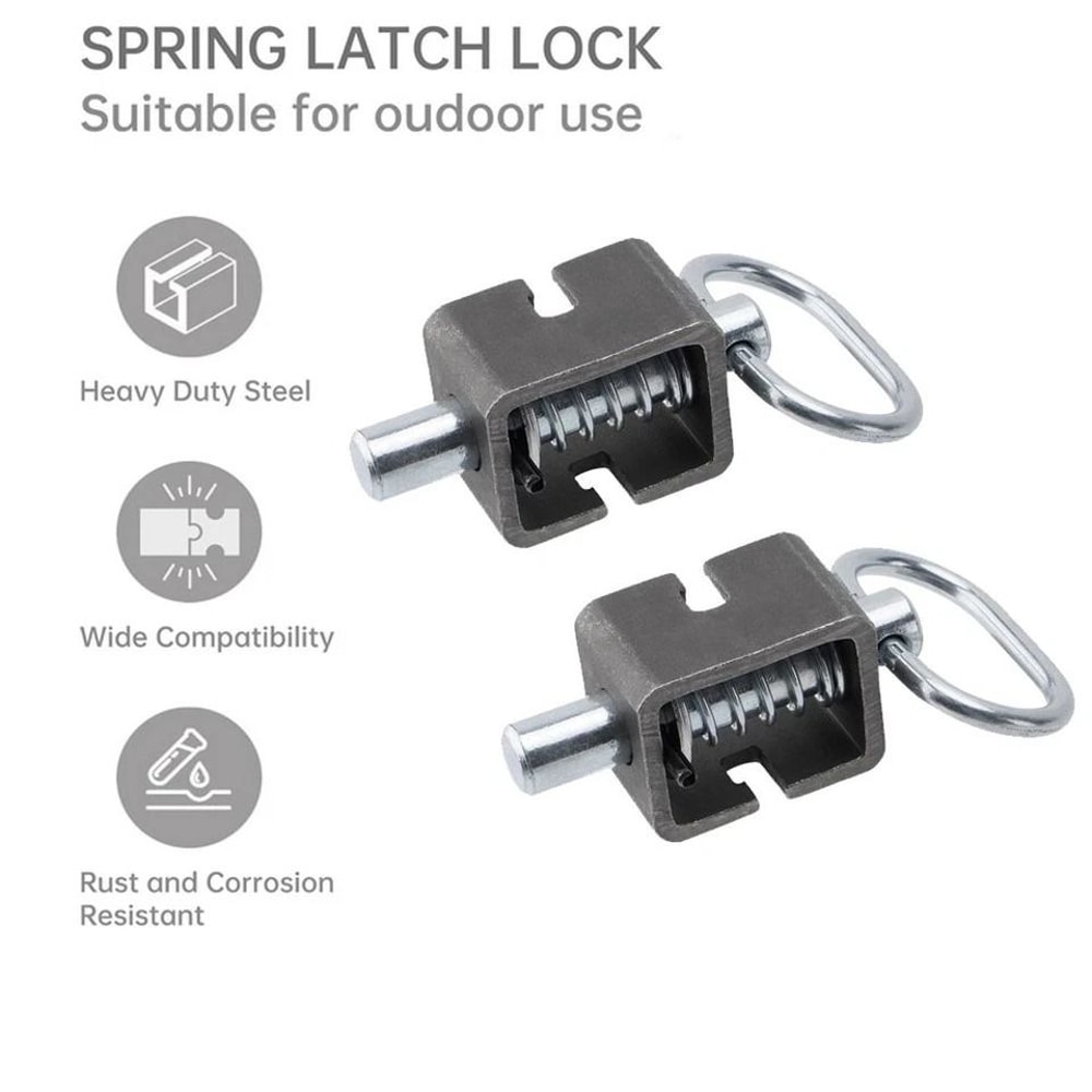Heavy Duty Spring Pin Latch Lock Assembly Spring Loaded Latch Pin Metal Trailer Hardware 2