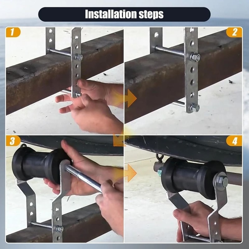 Adjustable Bracket Assembly With Trailer Keel Roller For Boat Trailer Tongue 5