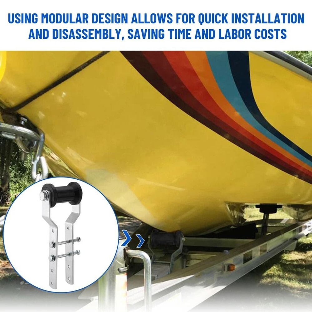 Adjustable Bracket Assembly With Trailer Keel Roller For Boat Trailer Tongue 6