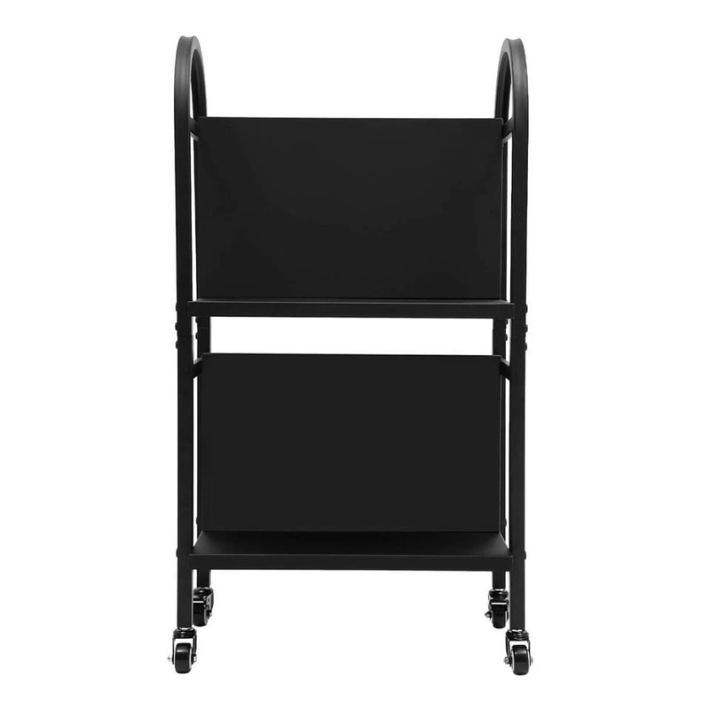 Rolling Book Cart With Wheels Shelf Steel Library And Office Storage Cart 5