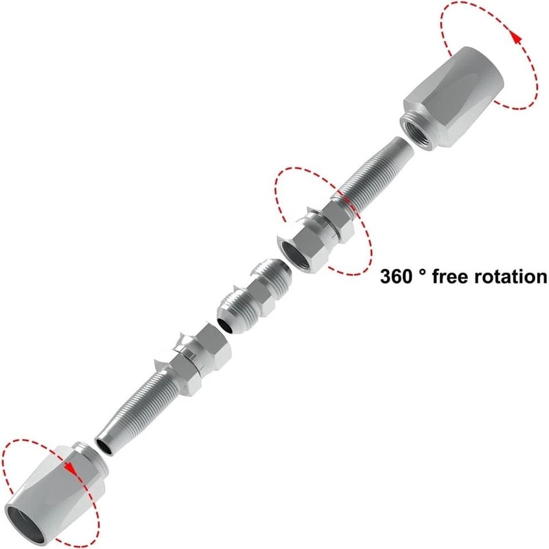 Hydraulic Hose Repair Kit Piece Reusable Fittings 1