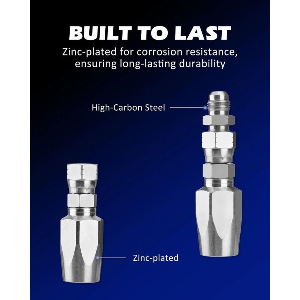Hydraulic Hose Repair Kit Piece Reusable Fittings 2