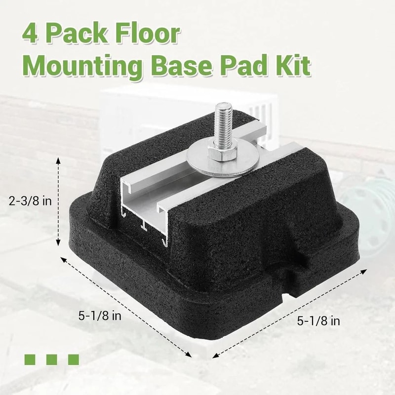 Heavy Duty Mini Split Floor Mounting Base Anti Vibration AC Condenser Rubber Feet 3
