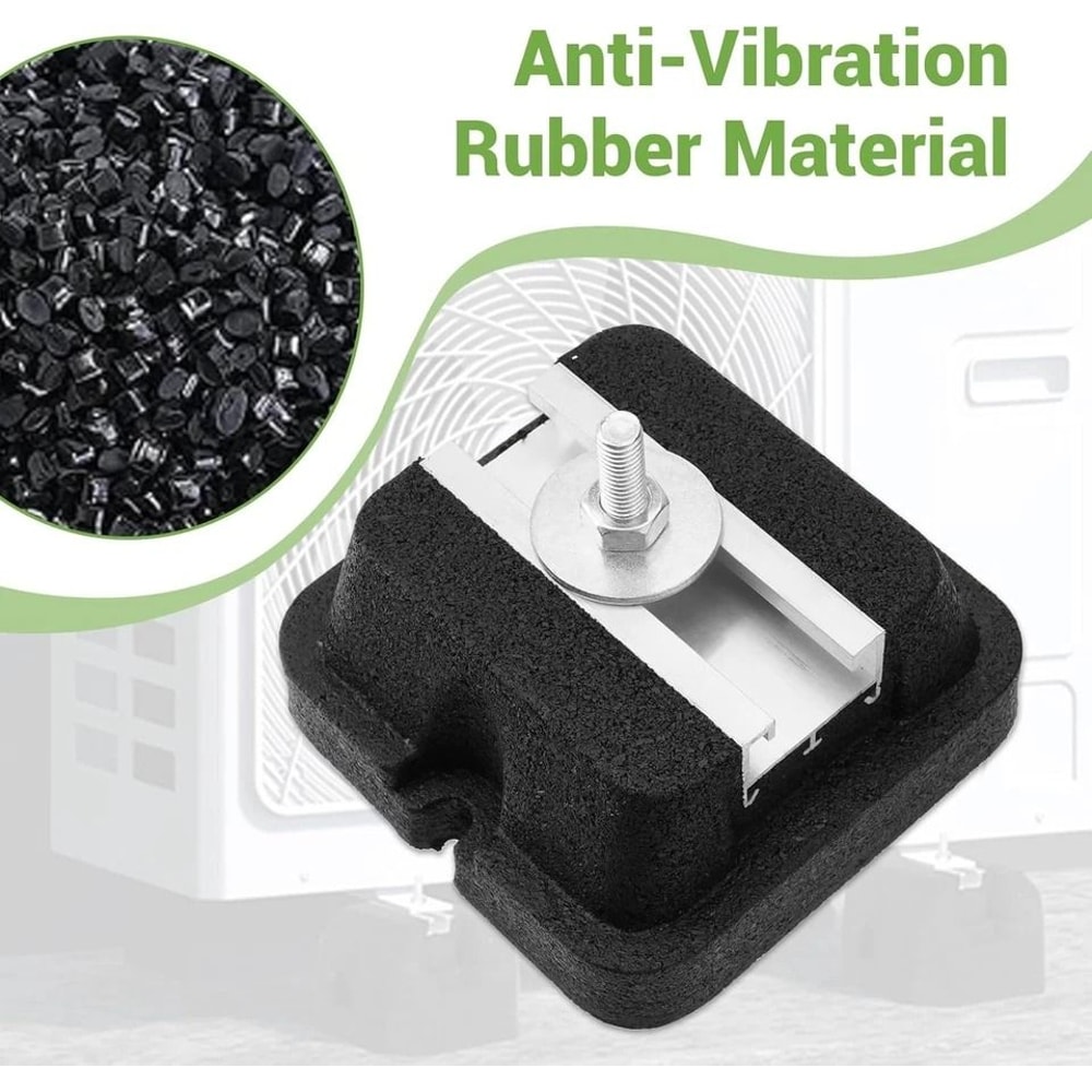 Heavy Duty Mini Split Floor Mounting Base Anti Vibration AC Condenser Rubber Feet 4