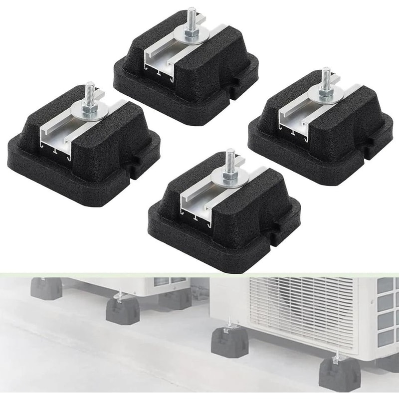 Heavy Duty Mini Split Floor Mounting Base Anti Vibration AC Condenser Rubber Feet 5