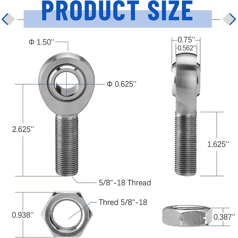 Joints Rod End Kit With Tube Adapters And Jam Nuts 1