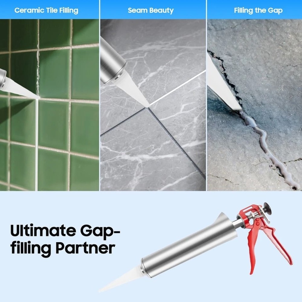 Mortar Pointing Gun Cement Grout Applicator Tool With Nozzles 10
