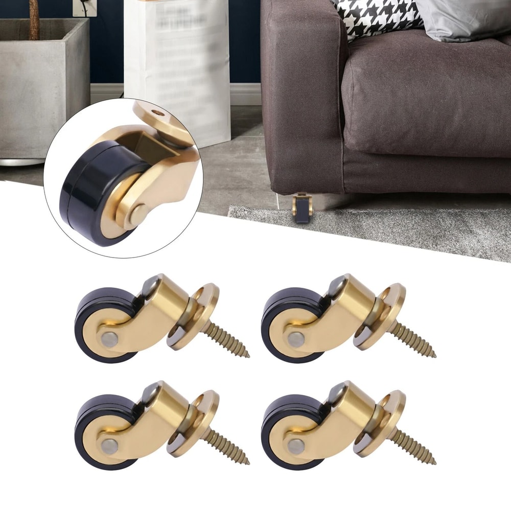Brass Furniture Casters Heavy Duty Piano Rolling Wheels 0