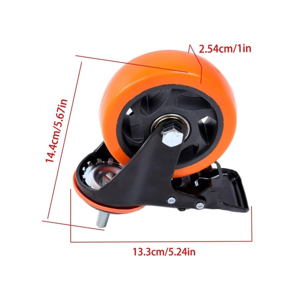 Heavy Duty Caster Wheels Rubber Swivel Threaded Stem Casters 4