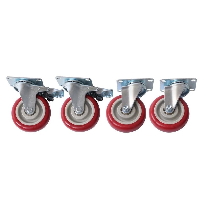 Heavy Duty Caster Wheels Swivel Set With Brakes For Furniture Carts 0
