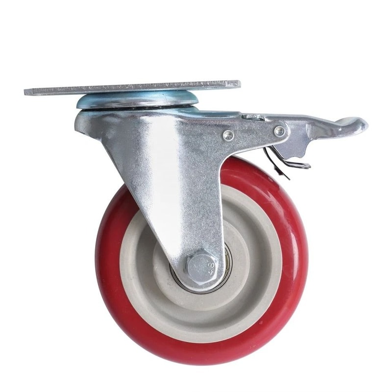 Heavy Duty Caster Wheels Swivel Set With Brakes For Furniture Carts 3