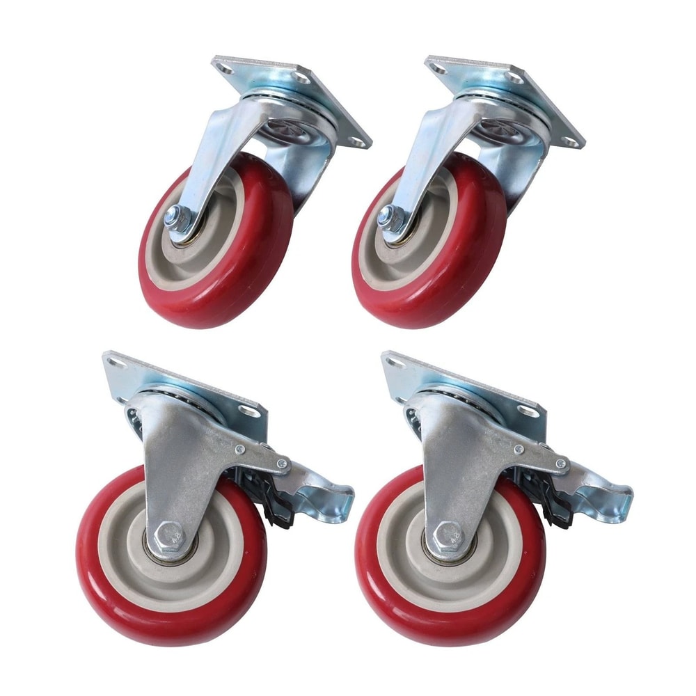 Heavy Duty Caster Wheels Swivel Set With Brakes For Furniture Carts 7