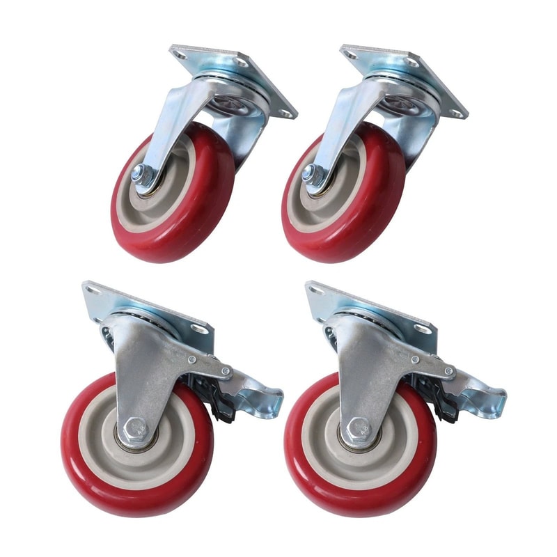 Heavy Duty Caster Wheels Swivel Set With Brakes For Furniture Carts 7