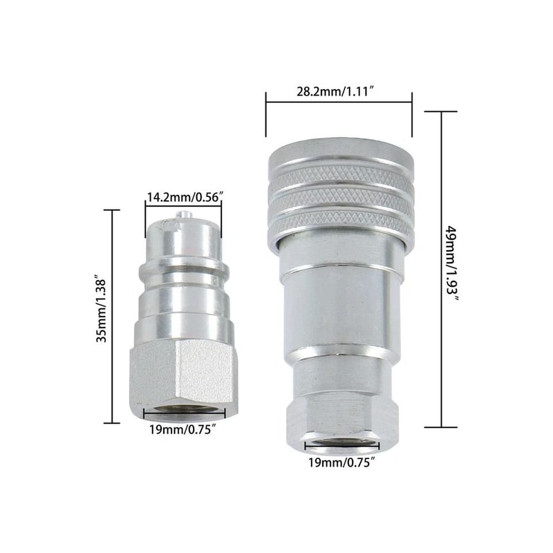 Heavy Duty NPT Hydraulic Quick Connect Coupler Set For Tractors 4