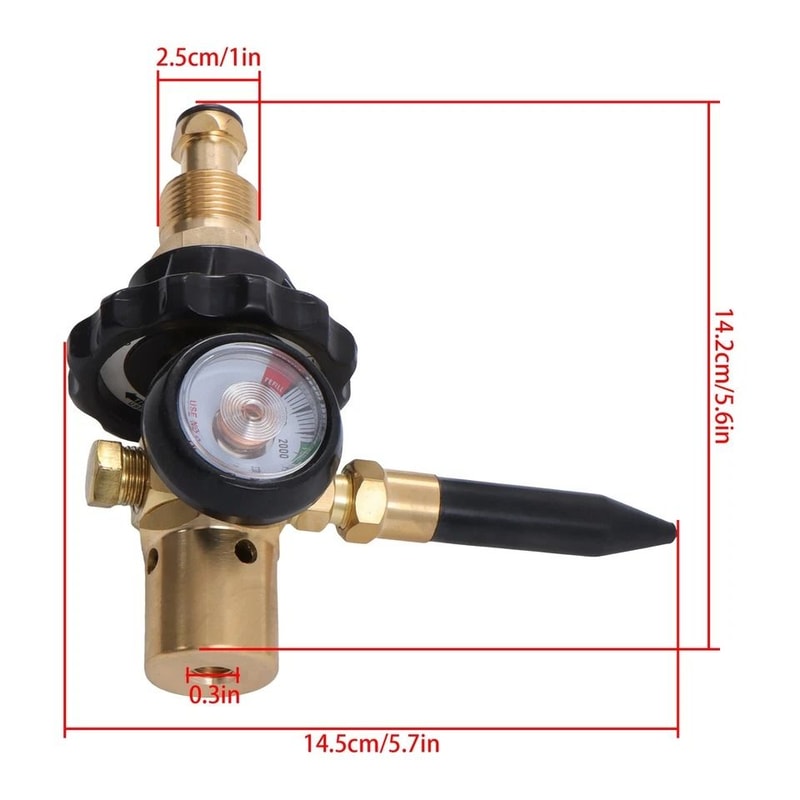 Helium Balloon Filler Regulator With Gauge PSI For CGA580 Tanks 3