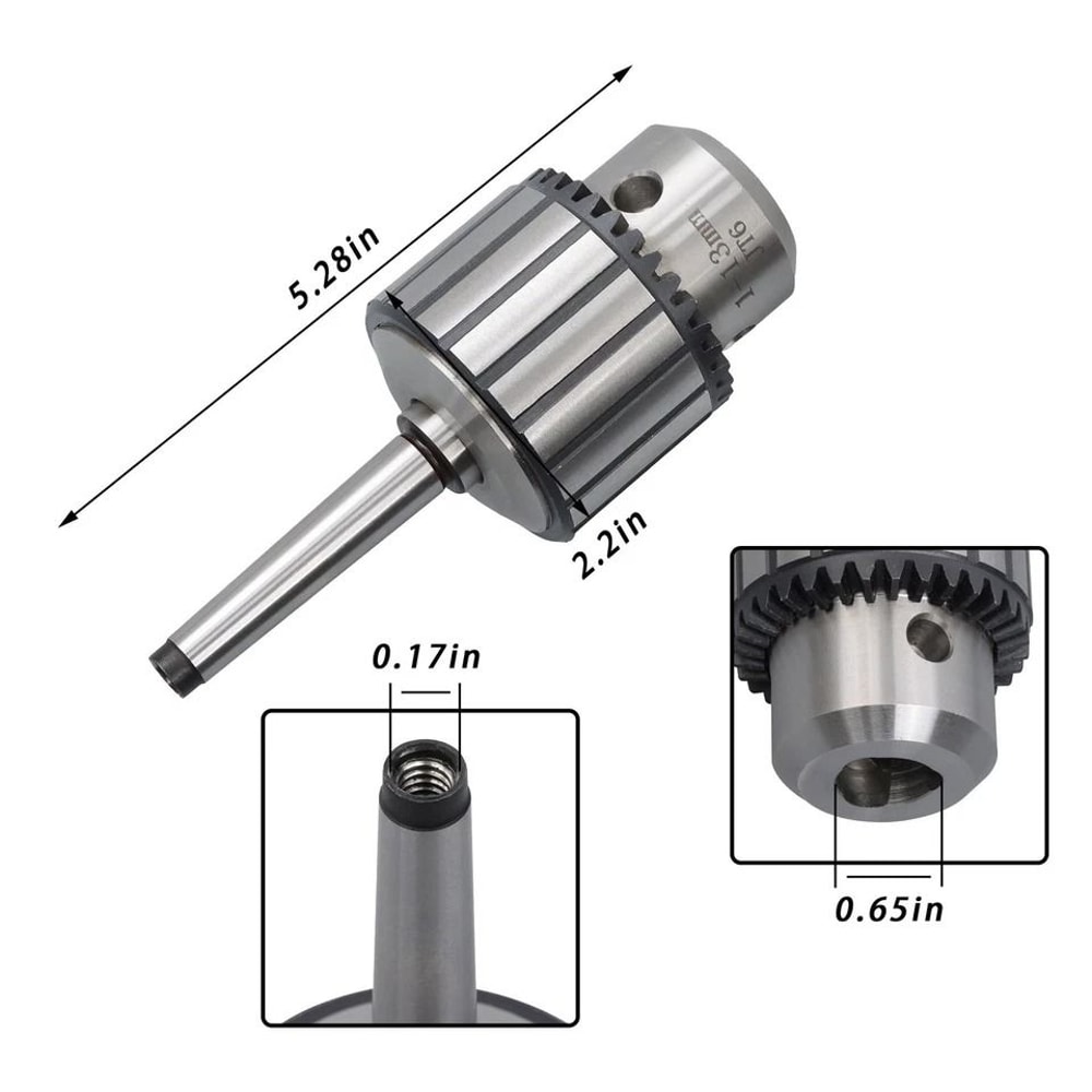 Precision Keyed Drill Chuck With Arbor For Lathe Mill Drill Press 5