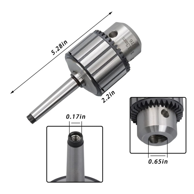 Precision Keyed Drill Chuck With Arbor For Lathe Mill Drill Press 5