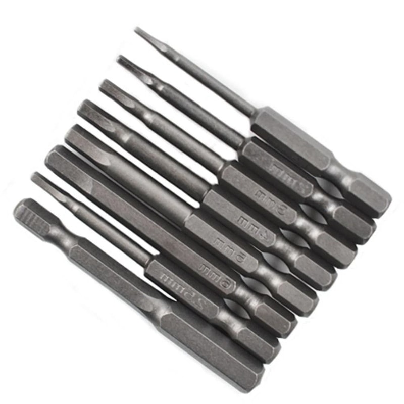 Metric Allen Bit Set With Quick Connect Shank For Impact Driver Drills 6