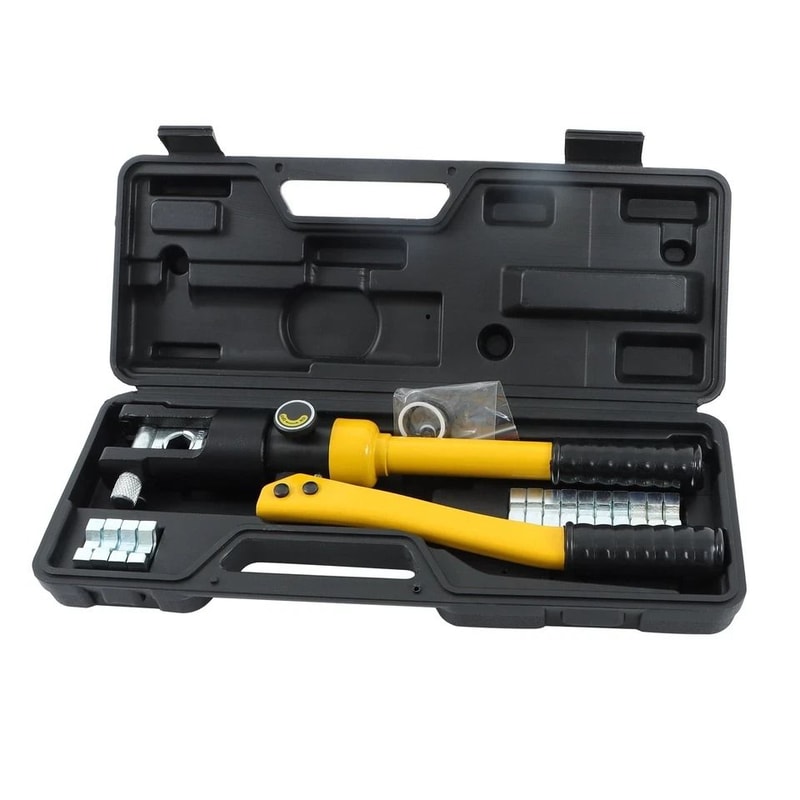 Heavy Duty Hydraulic Crimping Tool Kit With Dies Professional Wire Cable Crimper 8