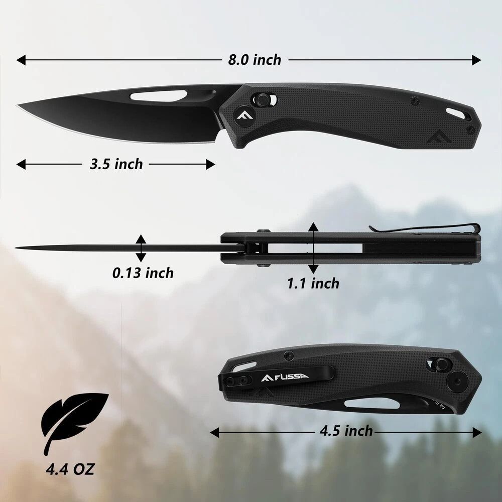 Tactical Axis Lock EDC Folding Pocket Knife Steel Blade With G10 Handle Pocket Clip 5