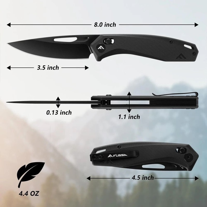 Tactical Axis Lock EDC Folding Pocket Knife Steel Blade With G10 Handle Pocket Clip 5